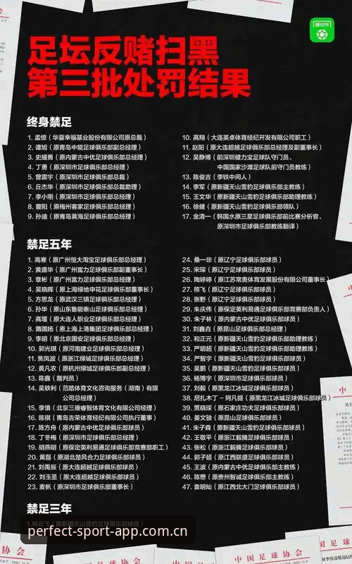 中国足协第三批禁足名单详解：17人终身禁赛，48人受行业处罚